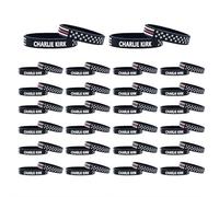 10/20/50Pack Charlie Kirk Wristband,CharlieKirk Merch,Charlie Kirk Bracelet,CharlieKirk a True Patriot Pray Justice Hero Freedom Merch Rubber Bracelets Silicone Wristbands Bracelets for Men&women