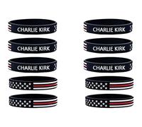 10/20/50Pack Charlie Kirk Wristband,CharlieKirk Merch,Charlie Kirk Bracelet,CharlieKirk a True Patriot Pray Justice Hero Freedom Merch Rubber Bracelets Silicone Wristbands Bracelets for Men&women