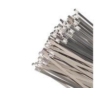 10 20 50Pcs 10mm 0.39 inch 304 Stainless Steel Cable Twist tie Lock Metal Zip wrap Coated Metal detectable Cable tie(20PCS,10x150mm)
