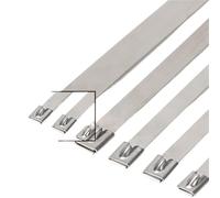 10 20 50Pcs 12mm 0.47 inch Exhaust Wrap Multi-Purpose 304 Stainless Steel Metal Cable Tie Banding self-Locking Zip Ties(10PCS,12x150mm)