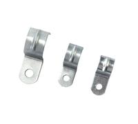 10/20/50pcs 4-50mm Saddle Hose Pipe Clips 1 Hole Half Side U Shape Semi Clamps Single P Type Cable Clamp Carbon Steel(8mm(50pcs))