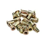 10/20/50pcs Carbon Steel Rivet Nuts M3 M4 M5 M6 M8 M10 Multi Size Flat Head Rivnut Set Insert Tool(50PCS M6)