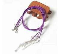 10/20/50Pcs Colorful Leather Waxed Thread Rope Chain Cord Necklace Pendant for Handmade Lobster Clasp String Jewelry Crafts-Deep Purple-20pcs