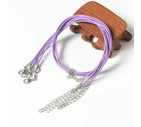 10/20/50Pcs Colorful Leather Waxed Thread Rope Chain Cord Necklace Pendant for Handmade Lobster Clasp String Jewelry Crafts-Light Purple-20pcs
