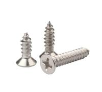 10/20/50pcs Countersunk Head Tapping Screws M2 M2.2 M2.6 M3 M3.5 M4 M5 M6 304 Stainless Steel Cross Recessed Flat Wood Screw(25mm,M4 X 20pcs)