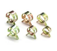 10/20/50pcs Hose Clamp Inner Diameter 5mm ~ 25mm 65MN Manganese Steel Galvanized Spring Elastic Steel Buckle Water Pipe Hoop(ID 11mm 50pcs)