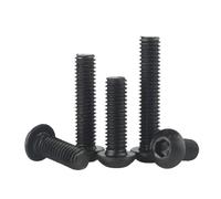 10/20/50pcs ISO7380 Black Grade10.9 M2 M2.5 M3 M4 M5 M6 Hex Hexagon Socket Round Pan Button Head Mushroom Bolt Screw(18mm,M4 x 20Pieces)