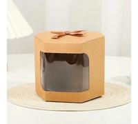 10/20/50Pcs Kraft Paper Open Window Gift Box Baking Dessert Wedding Favor Candy Packaging Box Birthday Party Decoration