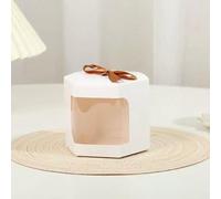 10/20/50Pcs Kraft Paper Open Window Gift Box Baking Dessert Wedding Favor Candy Packaging Box Birthday Party Decoration