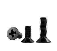 10/20/50pcs M1.2 M1.4 M1.6 M2 M2.5 M3 M3.5 M4 M5 Mini Micro Black Carbon steel Cross Flat Countersunk Head Screw Bolts(6mm)