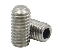 10/20/50pcs M1.6 M2 M2.5 M3 M4 M5 M6 M8 DIN916 304 Stainless Steel Grade12.9 Carbon Steel Hexagon Hex Socket Grub Set Screw Bolt(304 Stainless Steel,6MM_M4 (50PCS))