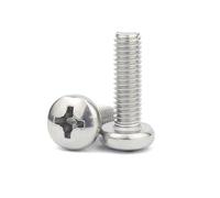 10/20/50pcs M1.6 M2 M3 .5 M4 M5 M6 M8 GB818-85 304 Stainless Steel Cross Pan Round Head Lengthen Screw Bolt Length=3-100mm(3mm,50pcs M3)