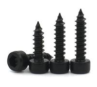 10/20/50pcs M1.7 M2 .2 .3 .5 .6 M3 M4 M5 Black Carbon Steel Hexagon Hex Socket Cap Head Self Tapping Model Screws(16mm,M4 x 10pcs)