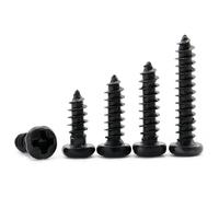 10/20/50pcs M2.3 M2.6 M2.8 M3 M3.5 M4 Round Head Self Tapping Screws Black Phillips Round Head Electronic Small Screw Self-tapping Screws (Size : M2.8x6-50pcs)
