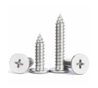 10/20/50pcs M2 M2.3 M2.6 M3 M3.5 M4 M5 M6 Stainless Steel Cross Ultra Thin Flat Wafer Head Self-tapping Wood Screw(14mm,50pcs M2.6)