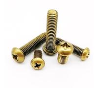 10/20/50pcs M2 M2.5 M3 M4 GB818 Pure Copper Solid Brass Cross Round Pan Head Screw Bolt Diameter 2mm-4mm(20mm,10pcs M4)