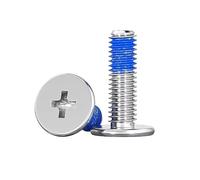 10/20/50PCS M2 M2.5 M3 M4 M5 304 Stainless Steel Thin Head Flat Head Cross Anti Loosening Bolt/Blue Glue Coated Screw(50pcs M2x8)
