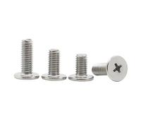 10/20/50pcs M2 M2.5 M3 M4 M5 M6 304 Stainless Steel Cross Ultra Thin Super Low Flat Wafer Head Screw Bolt For Laptop(25mm,M6 10pcs)