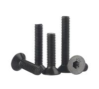 10/20/50pcs M2 M2.5 M3 M4 M5 M6 DIN7991 Black Grade 10.9 Steel Hex Hexagon Socket Flat Countersunk Head Screws Allen Bolt(16mm,M2 x 50Pieces)