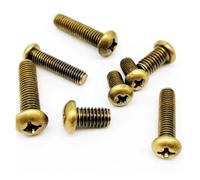 10/20/50pcs M2 M2.5 M3 M4 M5 M6 GB818 Pure Copper Solid Brass Cross Round Pan Head Screw Bolt Thread Length 4-30mm(6mm,20pcs M3)
