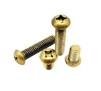 10/20/50pcs M2 M2.5 M3 M4 M5 M6 GB818 Pure Copper Solid Brass Cross Round Pan Head Screw Bolt Thread Length 4-30mm(10mm,20pcs M3)