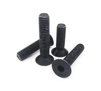 10/20/50pcs M2 M2.5 M3 M4 M5 M6 M8 Hexagon Hex Socket Head Flat Countersunk Bolt Screw Black Grade 10.9 Steel(10pcs M8x50mm)