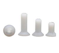 10/20/50pcs M2 M2.5 M3 M4 Metric Threaded Black White Nylon Plastic Flat Countersunk Head Cross Screw Bolt WHITE(6mm,M2.5 50pcs WHITE)