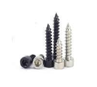 10/20/50pcs M2 M2.6 M3 M3.5 M4 M5 M6 Hex Hexagon Socket Cap Head Self Tapping Screw Black/Nickel Zinc Head Screw for Speaker (Color : Sliver, Size : M2.6X6mm(50PCS))