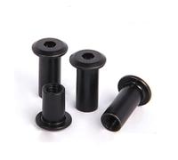 10/20/50PCS M3 M4 M5 M6 M8 Black Carbon Steel Large Flat Hex Hexagon Socket Head Rivet Connector Insert Joint Sleeve Cap Nut (Color : 12mm_M6 (10pcs))