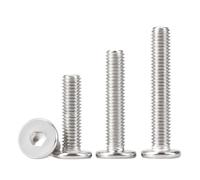 10/20/50pcs M3 M4 M5 M6 M8 Hex Hexagon Socket Ultra Thin Flat Wafer Head Screw Bolt A2-70 304 Stainless Steel(30mm,M6 (10pcs))