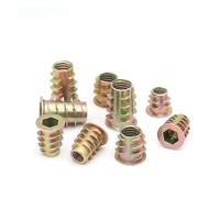 10/20/50Pcs M4 M5 M6 M8 M10 Zinc Alloy Thread For Wood Insert Nut Flanged Hex Drive Head Furniture Nuts(10PCS,M10X25mm)