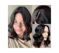 10-20 Inch Hair Topper for Women Real Human Hair 8"x8" Swiss Lace Base Hair Piece Wavy European Virgin Hair Topper with 1 Comb and 5 Clips(16inches)