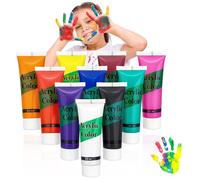 10 * 20 ml Finger Paints,Washable Paint Colors,10 Vibrant Colors