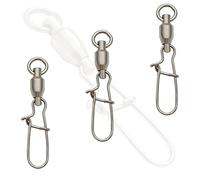 10/20 PCS Size 0#~8# High Strength Ball Bearing Swivel with Duo-Lock Snap Fishing Line Connectors (2# (46LB) 20pcs)
