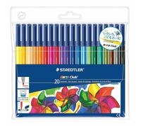 10 , 20 x Staedtler Noris Club Felt Tip Pens in Wallet Ideal for Adult Colouring