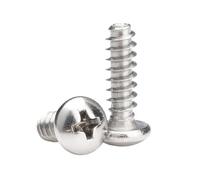 10-200 pieces M1-M5 PB-type Stainless Steel Cross Recess Pan Head Flat Tail Self-tapping Screws, M1.2x5mm(200pcs)