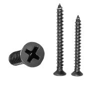 10-200pcs Cross Flat Head Self-Tapping Screw M1-M2 M2.3 M2.6 M3 M3.5 M4 M5 M6 Carbon Steel Black(12mm,M2 200pcs)