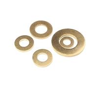10-200Pcs M2-M24 Solid Brass Copper Flat Washer Plain Brass Gasket Pad Shim Ring Spacer Circular(M10 x 20 x 1(20pcs))