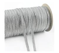 10/20M 3/6mm Flat Elastics Band for Hairband Bungee Cord Elastic Shoelaces Underwear Ribbon Strap Sewing Belt Pants Rubber Bands(Silver,20Meters,3mm)