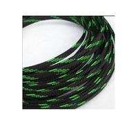 10/20m 3MM 4MM 6MM 8MM 10MM 12MM 16MM Flat PET Sleeves Braided Expandable Cable Wire Snakeskin Sleeving Black Red Blue Green Yellow(Black Green,6MM,10 Meters)