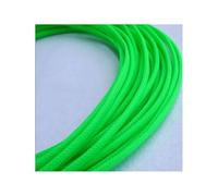 10/20m 3MM 4MM 6MM 8MM 10MM 12MM 16MM Flat PET Sleeves Braided Expandable Cable Wire Snakeskin Sleeving Black Red Blue Green Yellow(UV Green,8MM,10 Meters)