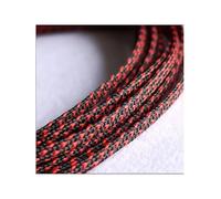 10/20m 3MM 4MM 6MM 8MM 10MM 12MM 16MM Flat PET Sleeves Braided Expandable Cable Wire Snakeskin Sleeving Black Red Blue Green Yellow(Black red,16MM,20 Meters)