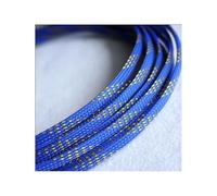 10/20m 3MM 4MM 6MM 8MM 10MM 12MM 16MM Flat PET Sleeves Braided Expandable Cable Wire Snakeskin Sleeving Black Red Blue Green Yellow(Blue Golden,8MM,10 Meters)