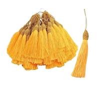 10/20Pcs 15cm Silky Floss Bookmark Tassels with Cord Loop Soft Knot Tassel for Making DIY Craft Accessory for Bookmarks,DIY Craft,Jewelry Making(Gold-yellow,20Pcs)