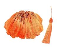 10/20Pcs 15cm Silky Floss Bookmark Tassels with Cord Loop Soft Knot Tassel for Making DIY Craft Accessory for Bookmarks,DIY Craft,Jewelry Making(Orange,10Pcs)