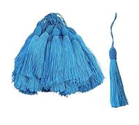 10/20Pcs 15cm Silky Floss Bookmark Tassels with Cord Loop Soft Knot Tassel for Making DIY Craft Accessory for Bookmarks,DIY Craft,Jewelry Making(Lake blue,20Pcs)
