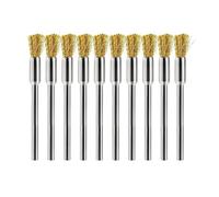 10/20pcs 3mm Shank Brass Wire Brush Polishing | For Mini Drill Metal Rust Removal Dremel for Rotary Tools(20pcs)