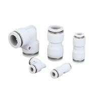 10/20pcs Better Quality PU PV White Pneumatic Fittings Air Pipe Couplings 4-16mm Plastic Hose Quick Connector(PV-6mm,20pcs)