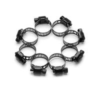 10/20pcs Black Worm Drive Hose Clamps for 3/8in. Stainless Steel Adjustable Fuel Pipe Line Worm Size Clip Hoop Hose Clamp(10pcs 18-32mm)