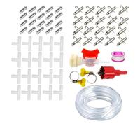 10/20PCS Leakproof Pet Drinking Kits Includes PVC Hose and Galvanized Coat Nipples Waterer for Rabbits Hamster Watering Water Feeders